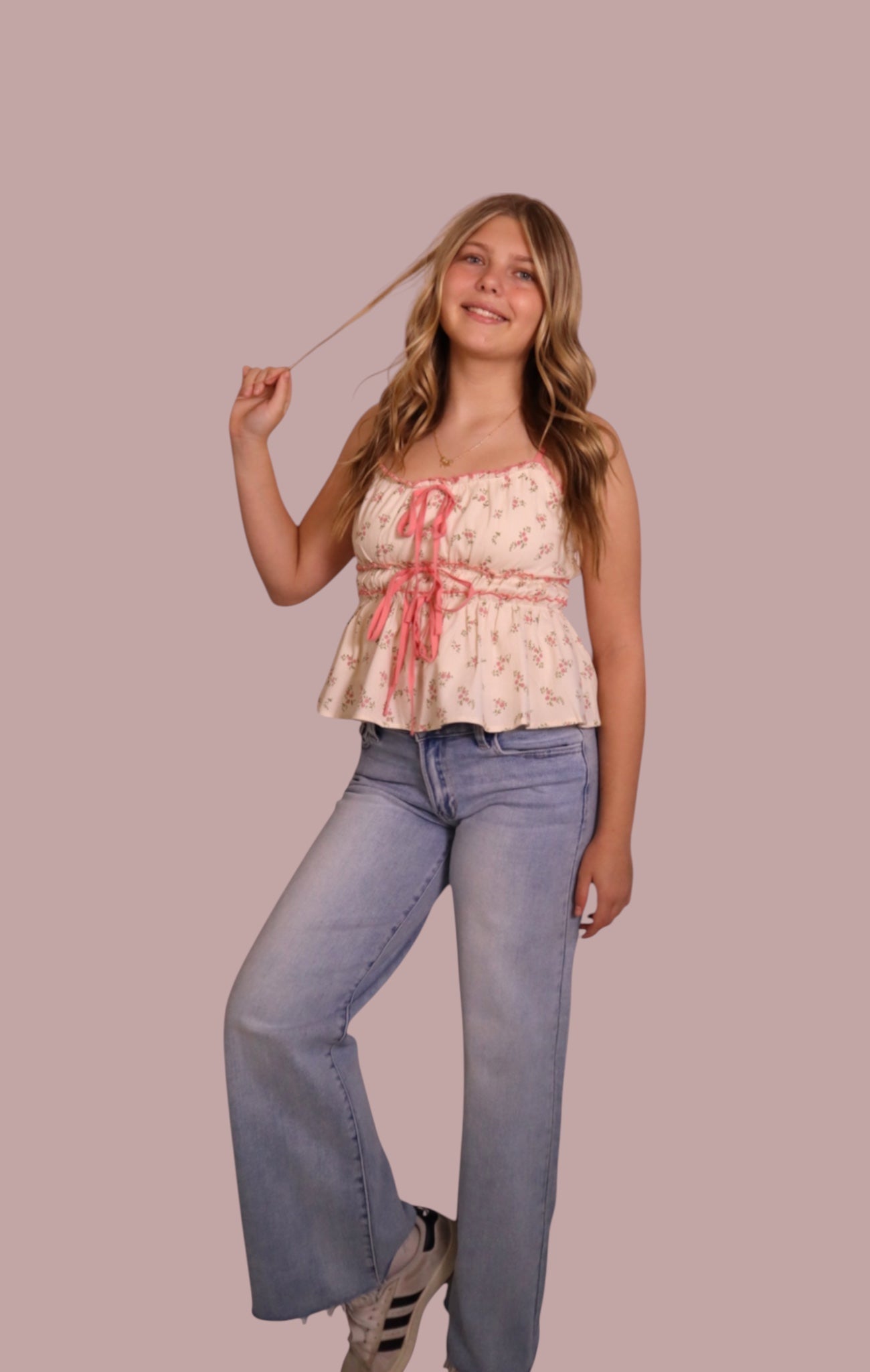 Ivory Floral Ruffle Top for teen girls – Shop The Headliner