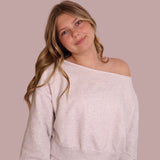 Off the Shoulder Cropped Sweatshirt