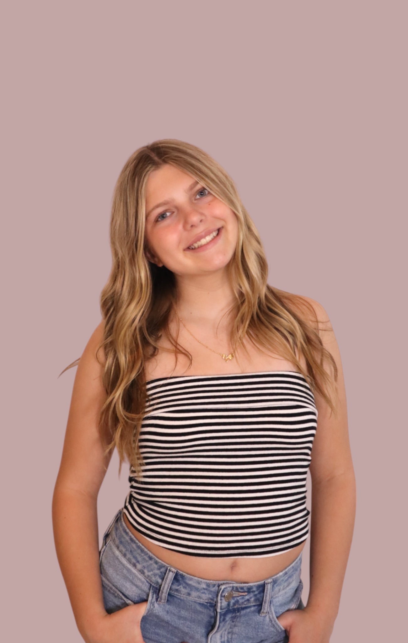 Basic Black and White Striped Tube Top for teen girls – Shop The Headliner