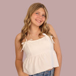 Bow Detail White Denim Top for teen girls – Shop The Headliner