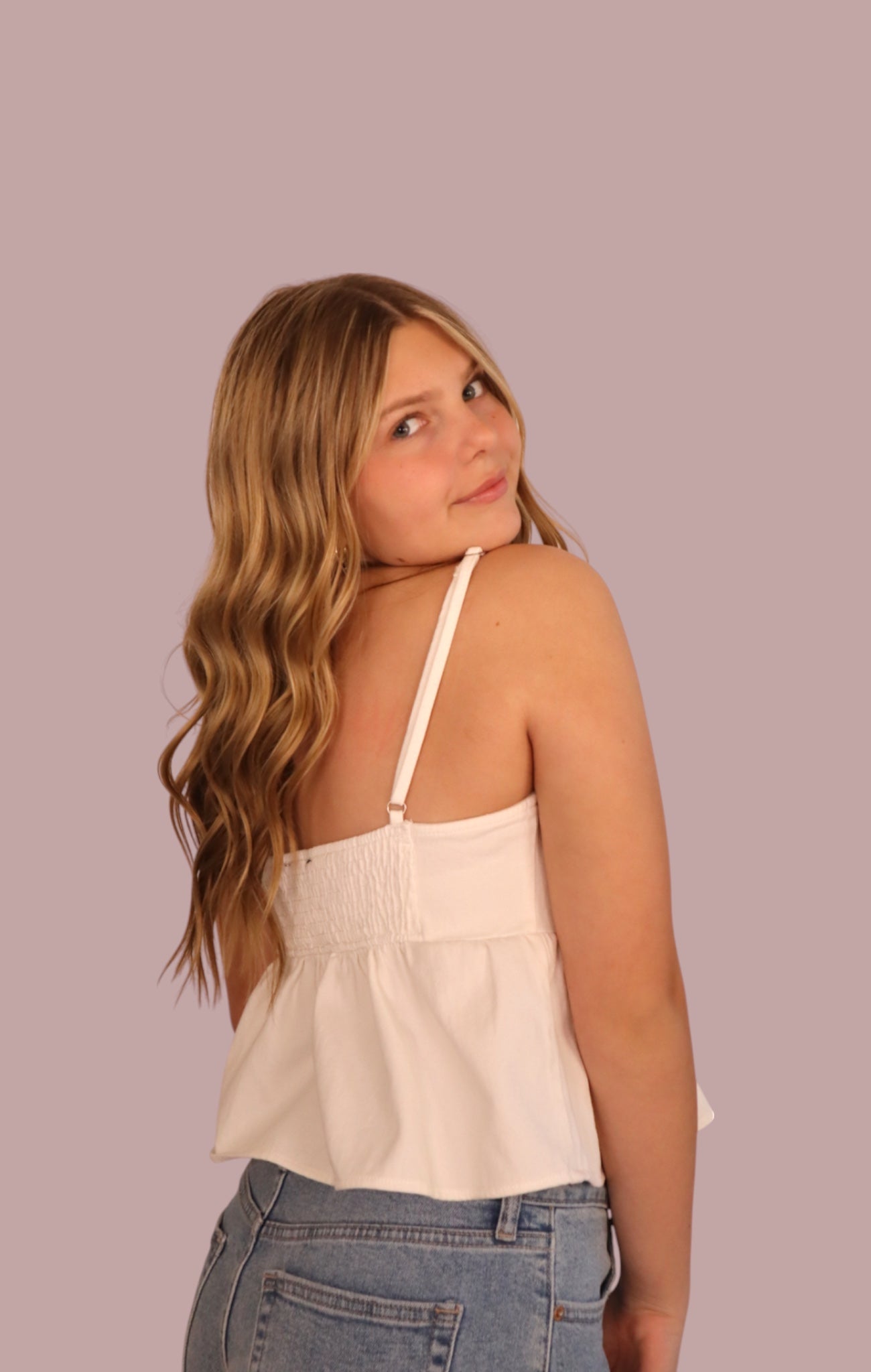 Bow Detail White Denim Top for teen girls – Shop The Headliner