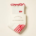 Embroidered Heart Duo Grip Sock with Ruffles for teen girls – Shop The Headliner