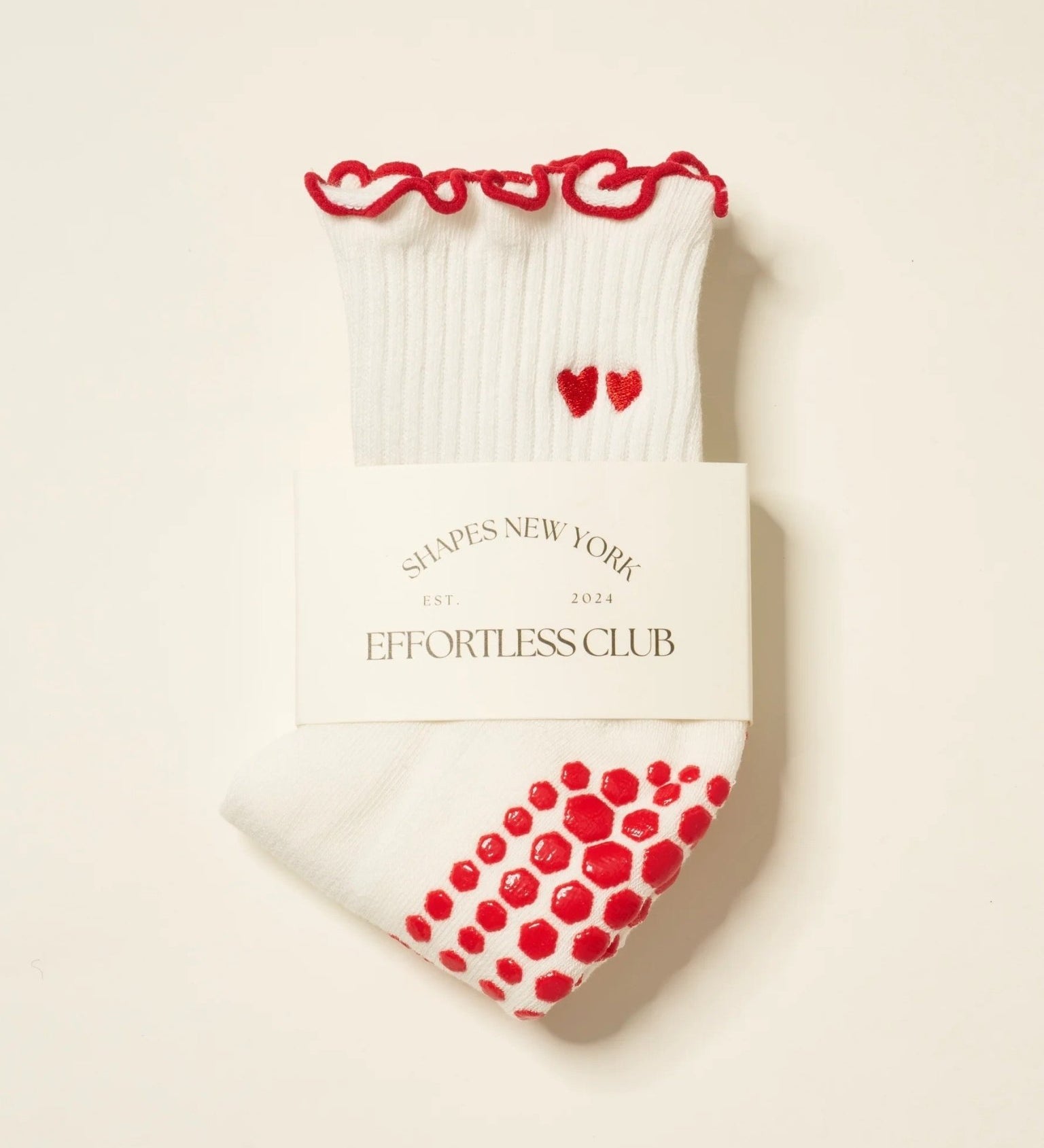 Embroidered Heart Duo Grip Sock with Ruffles for teen girls – Shop The Headliner