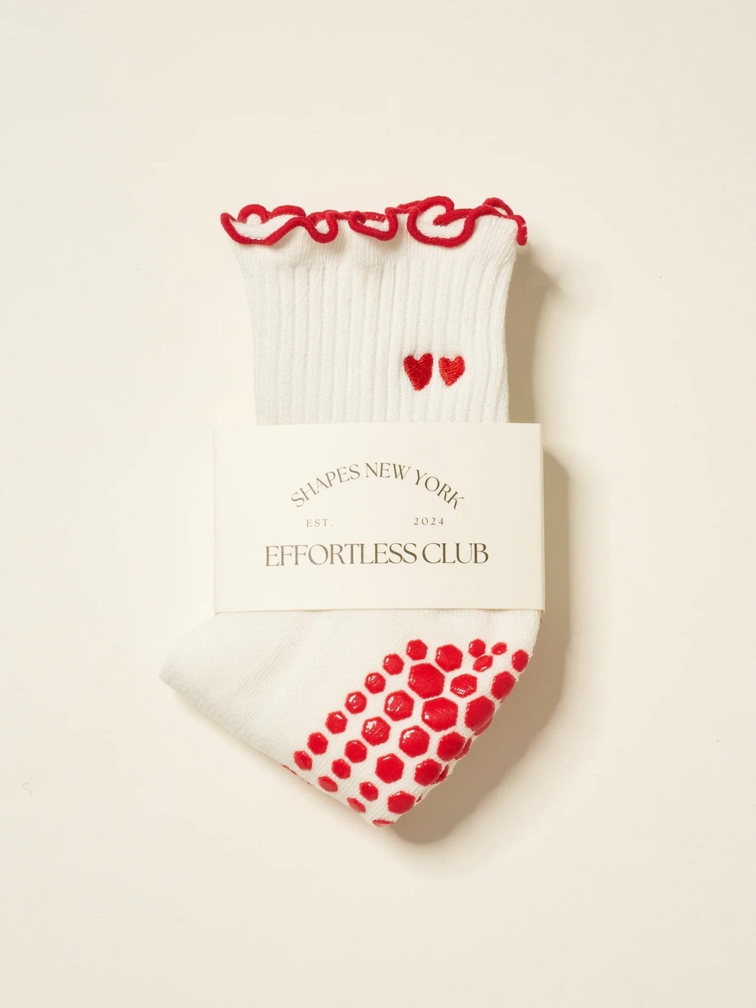 Embroidered Heart Duo Grip Sock with Ruffles for teen girls – Shop The Headliner