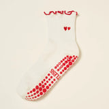 Embroidered Heart Duo Grip Sock with Ruffles for teen girls – Shop The Headliner
