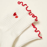 Embroidered Heart Duo Grip Sock with Ruffles for teen girls – Shop The Headliner