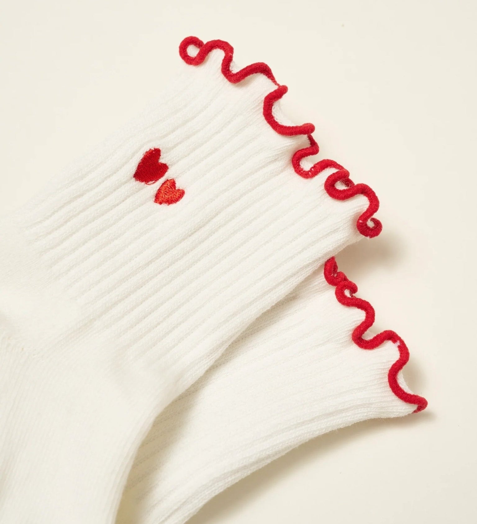 Embroidered Heart Duo Grip Sock with Ruffles for teen girls – Shop The Headliner