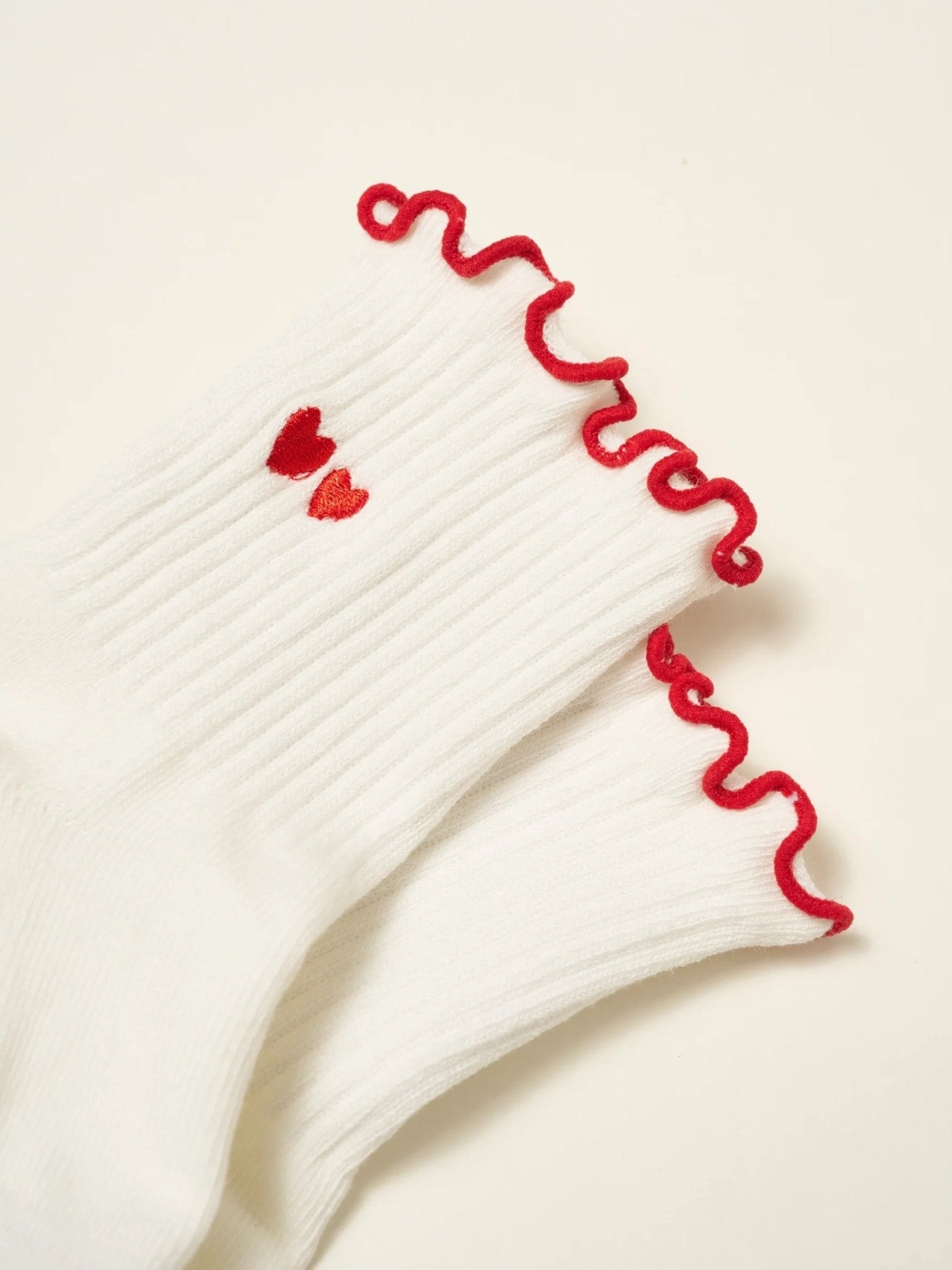 Embroidered Heart Duo Grip Sock with Ruffles for teen girls – Shop The Headliner