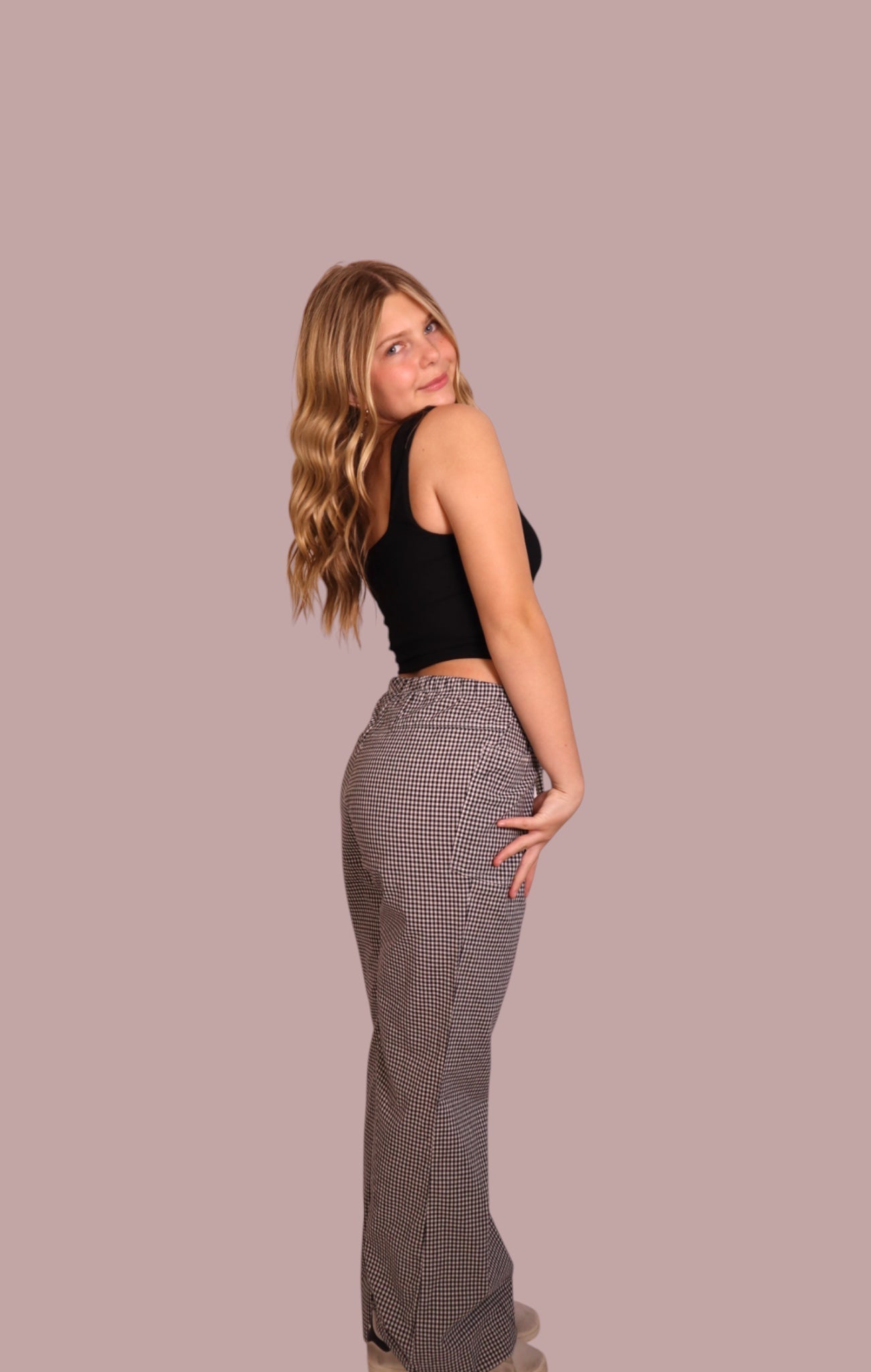 Gingham Wide Leg Drawstring Pants for teen girls – Shop The Headliner