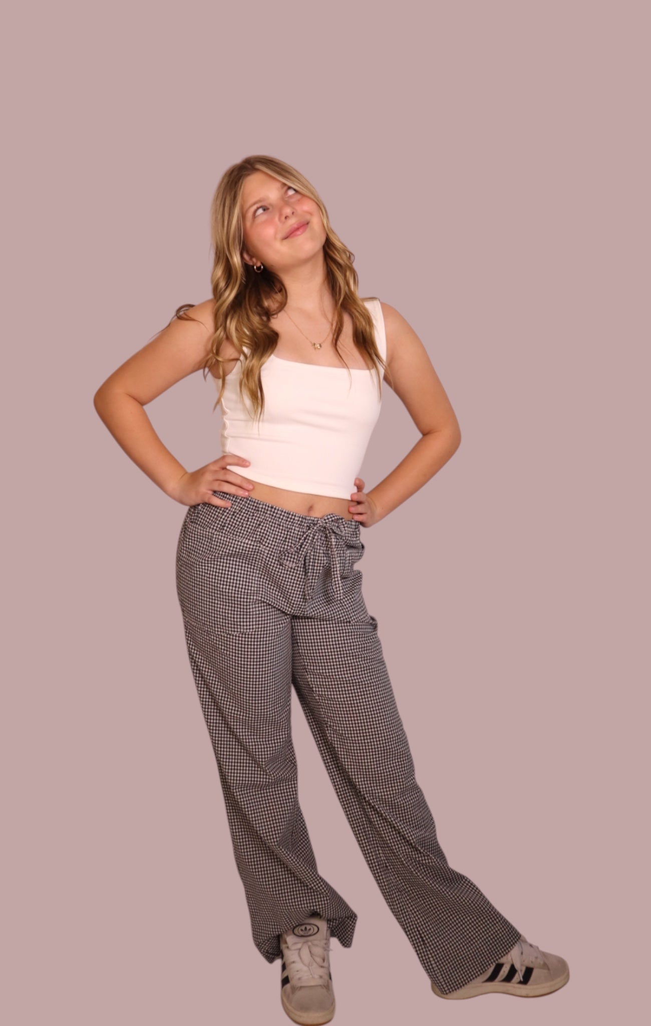 Gingham Wide Leg Drawstring Pants for teen girls – Shop The Headliner