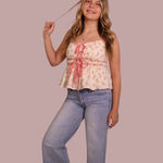 Ivory Floral Ruffle Top for teen girls – Shop The Headliner