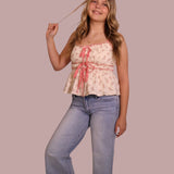 Ivory Floral Ruffle Top for teen girls – Shop The Headliner