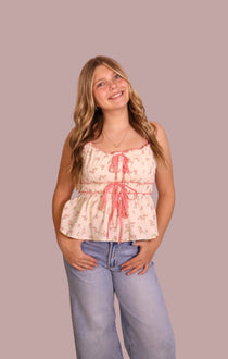 Ivory Floral Ruffle Top for teen girls – Shop The Headliner