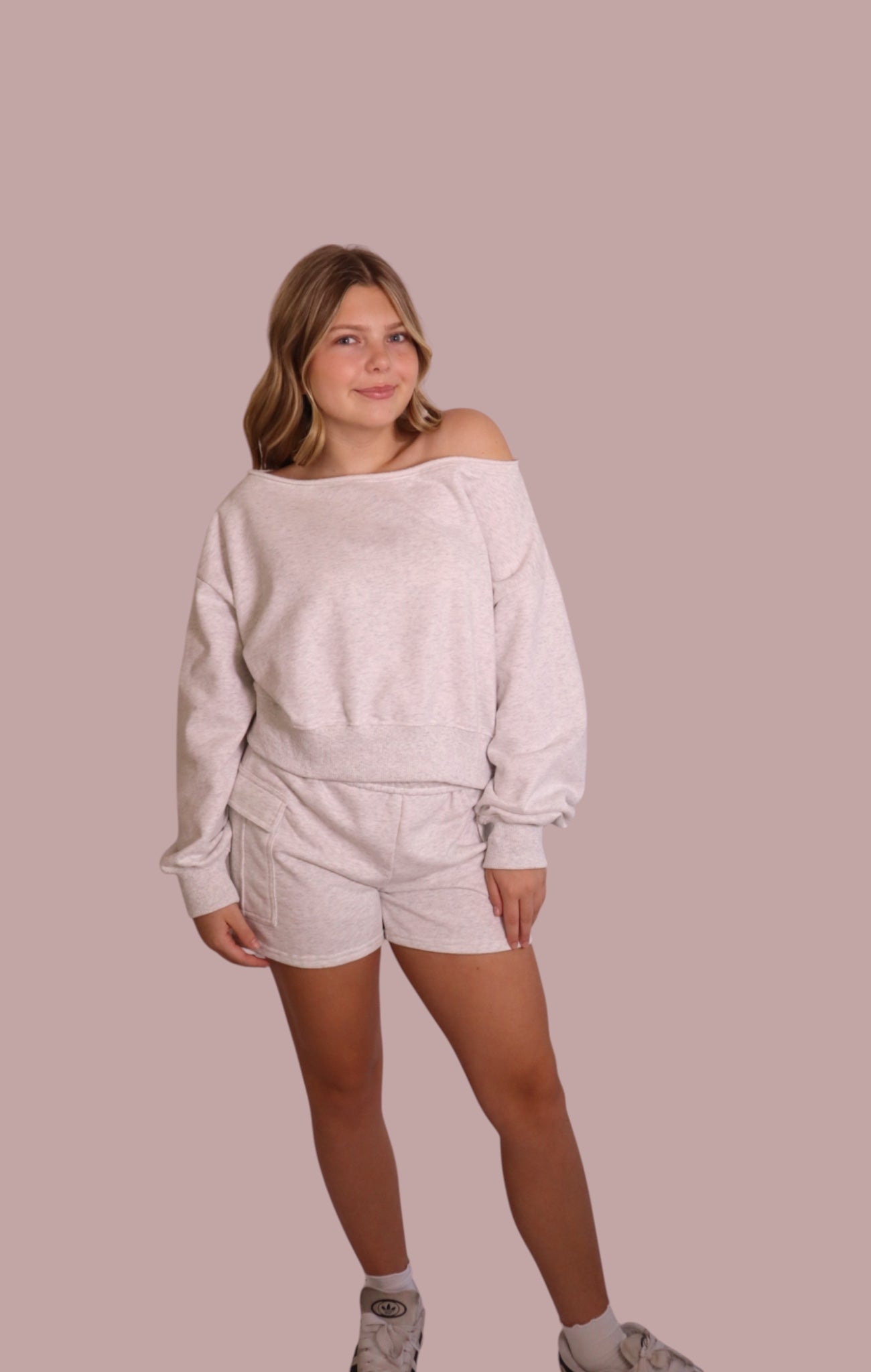 Light Gray Cargo Sweat Shorts for teen girls – Shop The Headliner