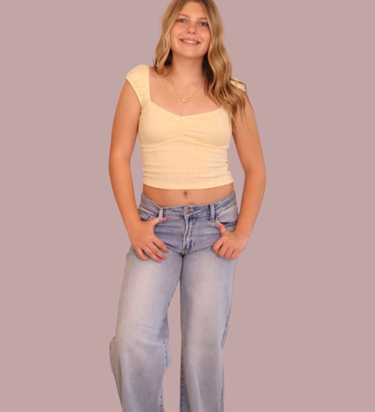 Light Wash Relaxed Wide Leg Jean for teen girls – Shop The Headliner