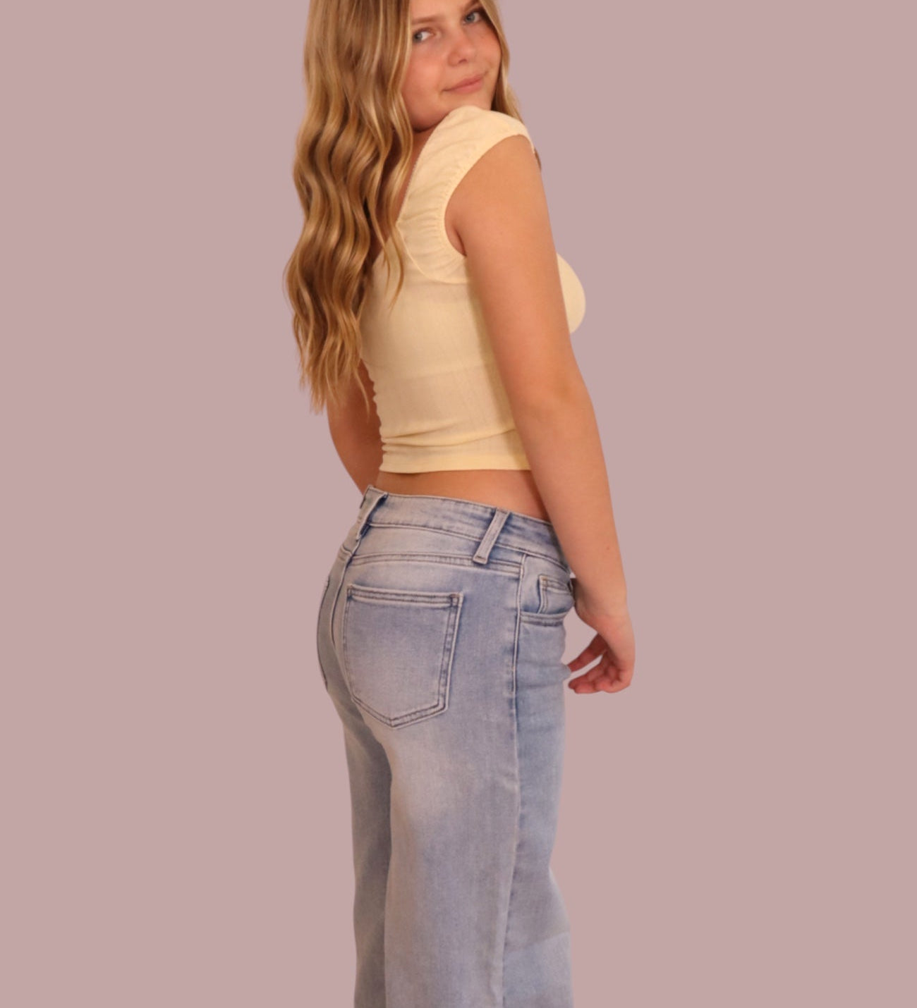 Light Wash Relaxed Wide Leg Jean for teen girls – Shop The Headliner