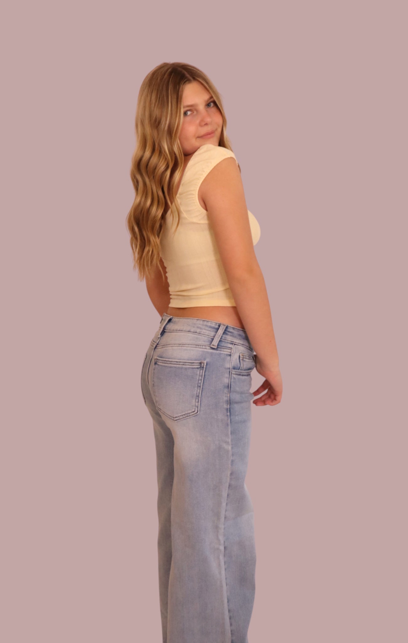 Light Wash Relaxed Wide Leg Jean for teen girls – Shop The Headliner