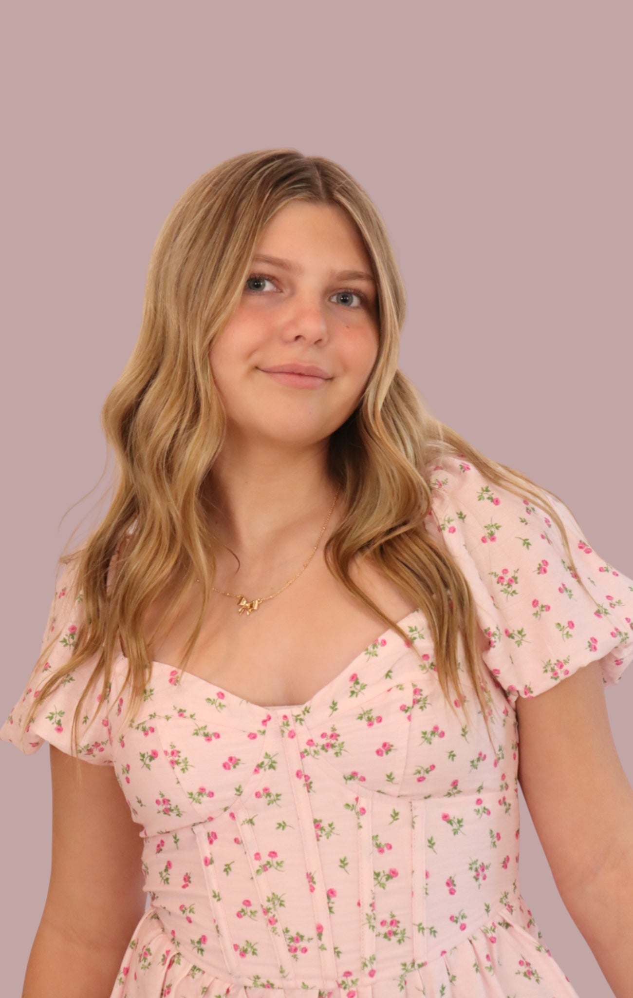 Pink Floral Sweetheart Puff Sleeve Mini Dress for teen girls – Shop The Headliner