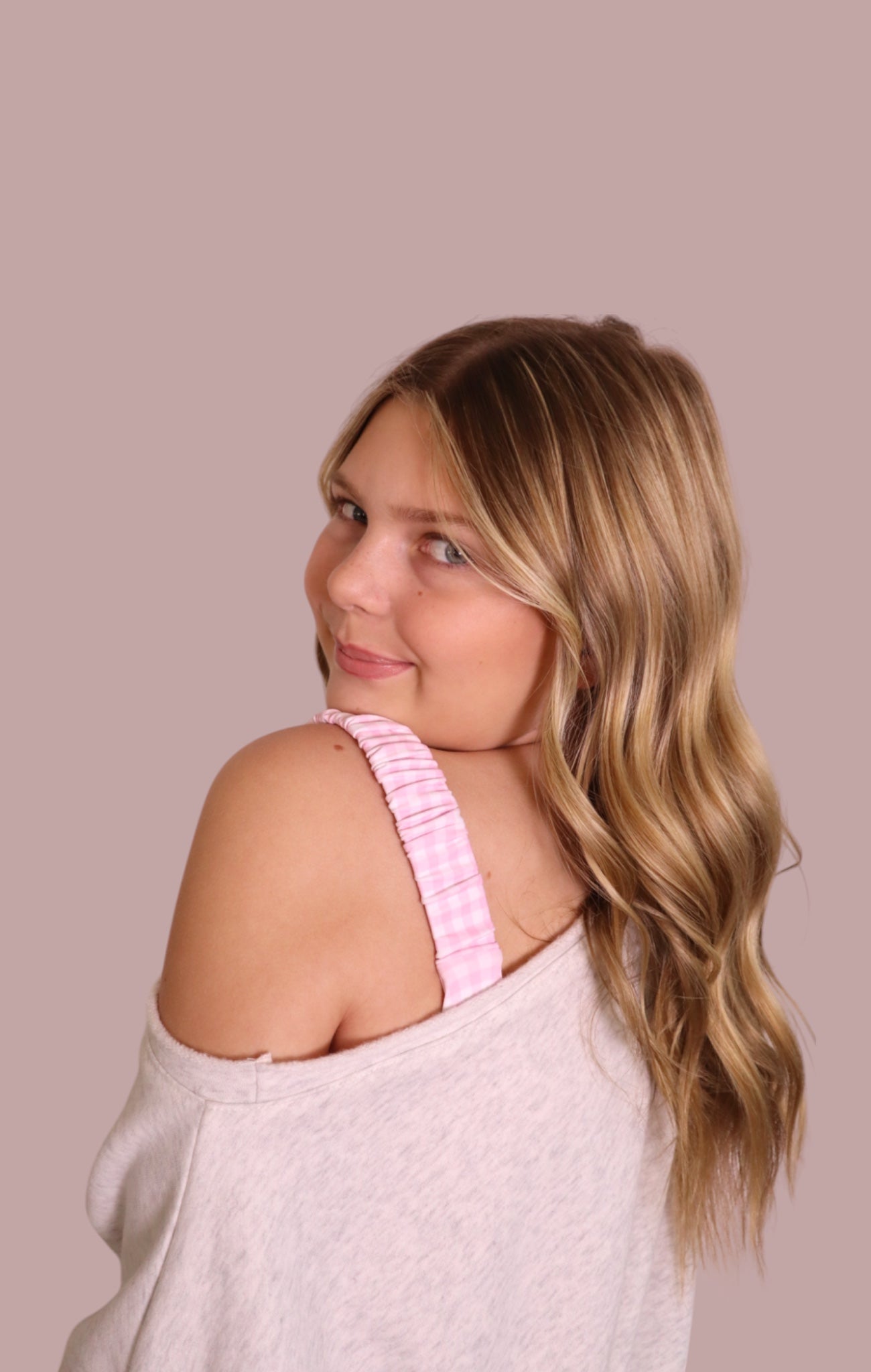 Pink Gingham Ruched Bra Top for teen girls – Shop The Headliner