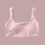 Pink Gingham Ruched Bra Top for teen girls – Shop The Headliner