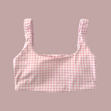 Pink Gingham Ruched Bra Top for teen girls – Shop The Headliner