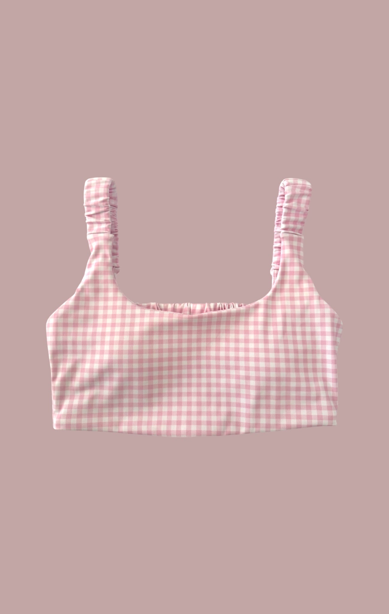Pink Gingham Ruched Bra Top for teen girls – Shop The Headliner