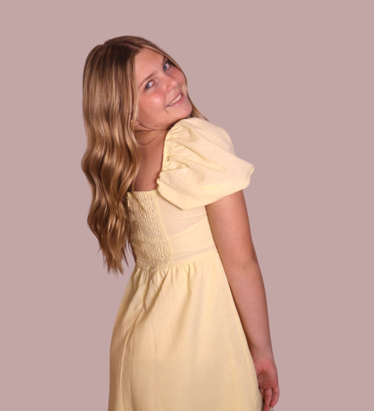 Puff Sleeve Yellow Dress for teen girls – Shop The Headliner