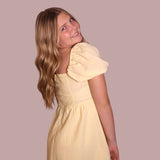 Puff Sleeve Yellow Dress for teen girls – Shop The Headliner