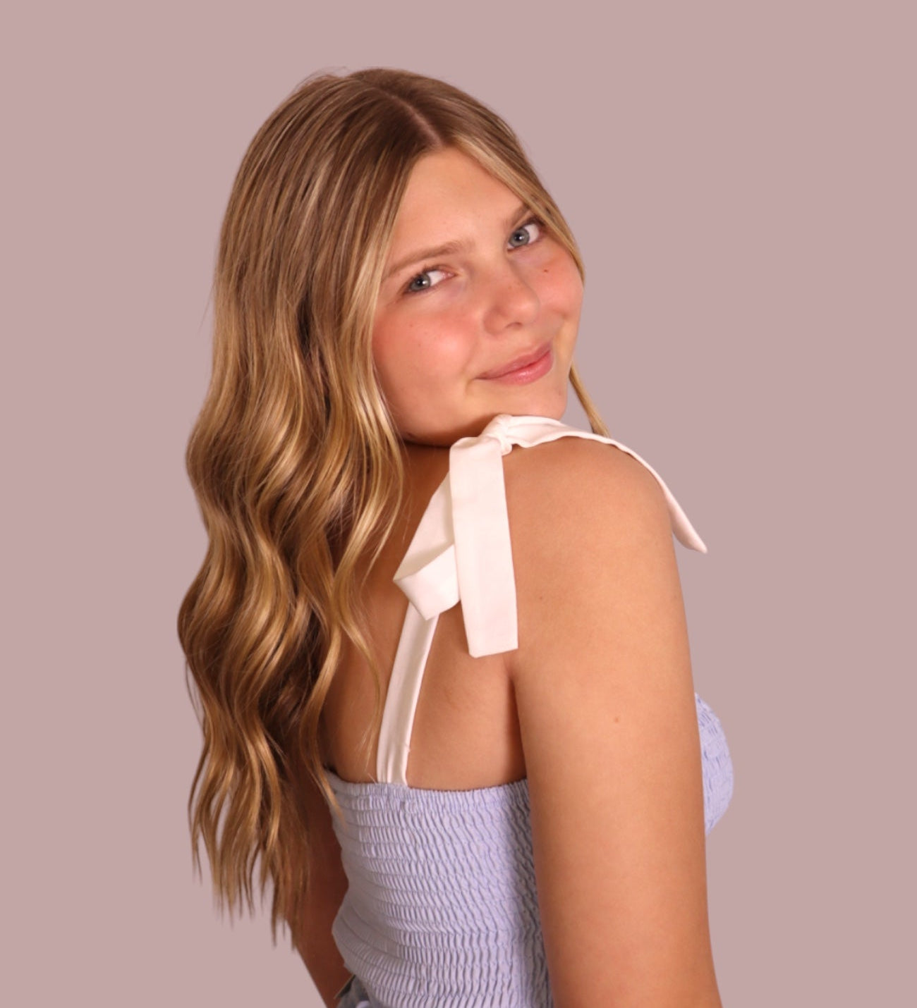 Smocked Blue Tank with Bow Straps for teen girls – Shop The Headliner