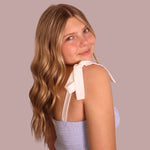 Smocked Blue Tank with Bow Straps for teen girls – Shop The Headliner