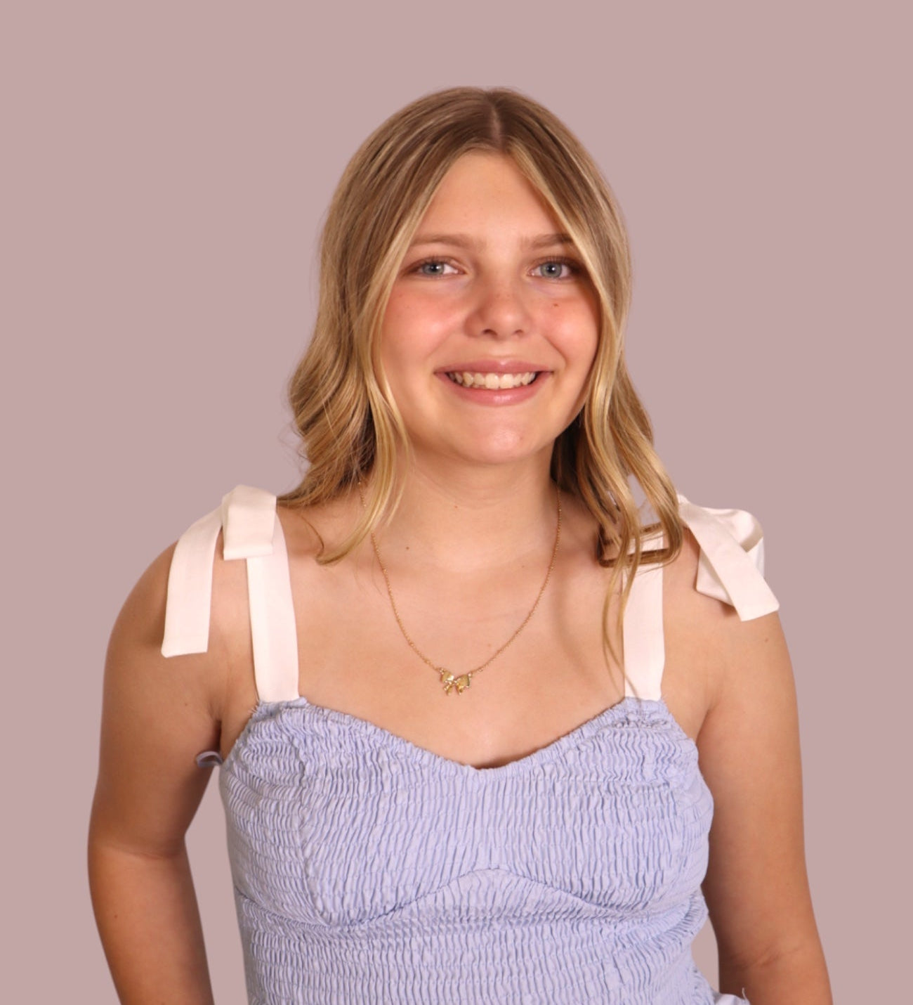 Smocked Blue Tank with Bow Straps for teen girls – Shop The Headliner