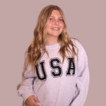 USA Embroidered Oversized Crewneck for teen girls – Shop The Headliner
