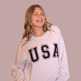 USA Embroidered Oversized Crewneck for teen girls – Shop The Headliner