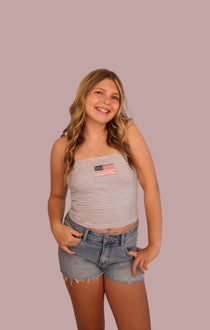 USA Striped Flag Tube Top for teen girls – Shop The Headliner