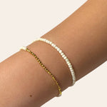 White and Gold Beaded Bracelets - Set of 2 for teen girls – Shop The Headliner