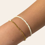 White and Gold Beaded Bracelets - Set of 2 for teen girls – Shop The Headliner