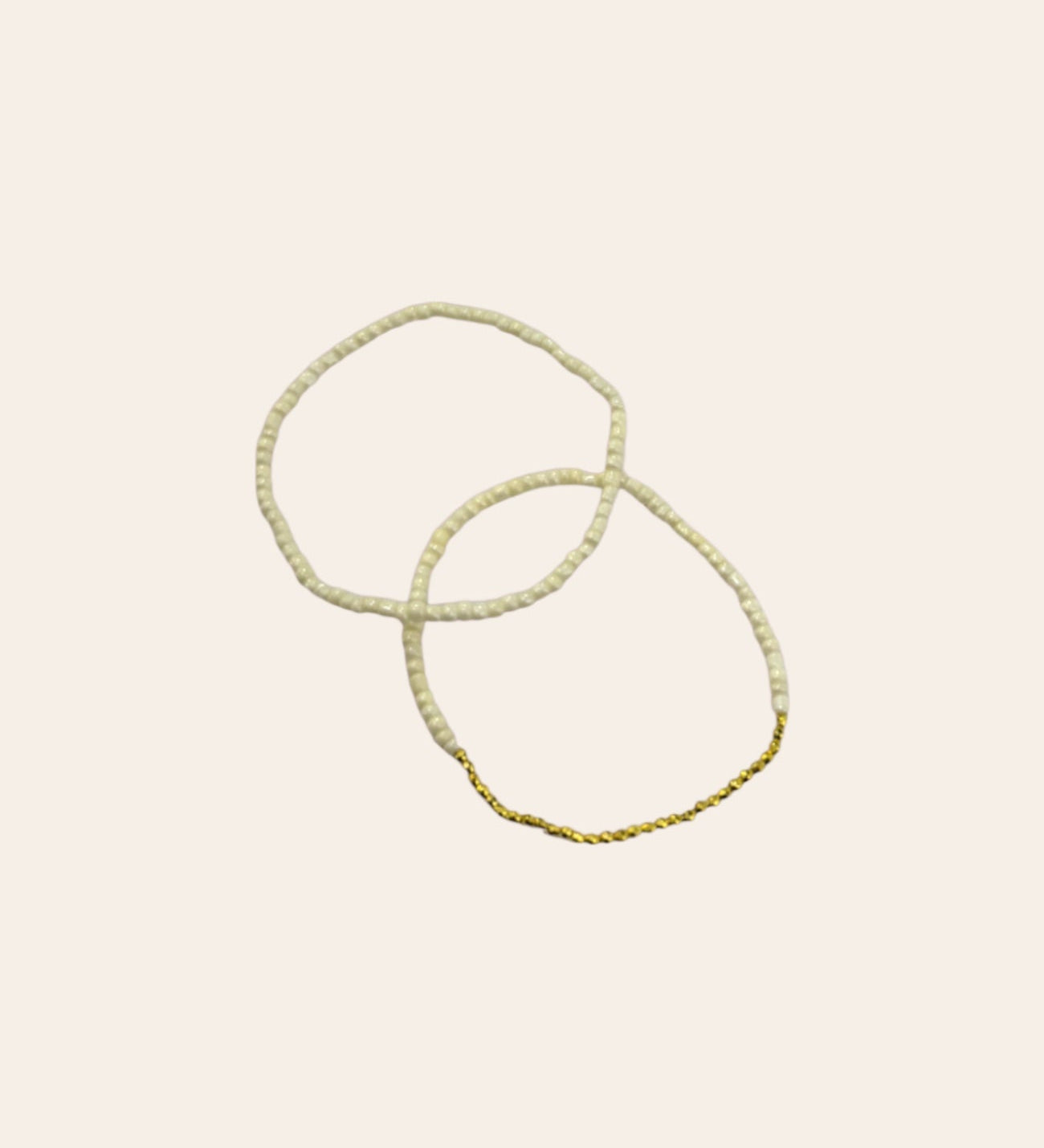 White and Gold Beaded Bracelets - Set of 2 for teen girls – Shop The Headliner