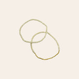 White and Gold Beaded Bracelets - Set of 2 for teen girls – Shop The Headliner