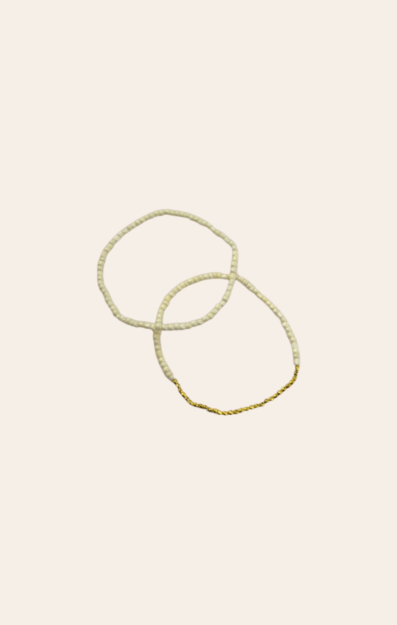White and Gold Beaded Bracelets - Set of 2 for teen girls – Shop The Headliner