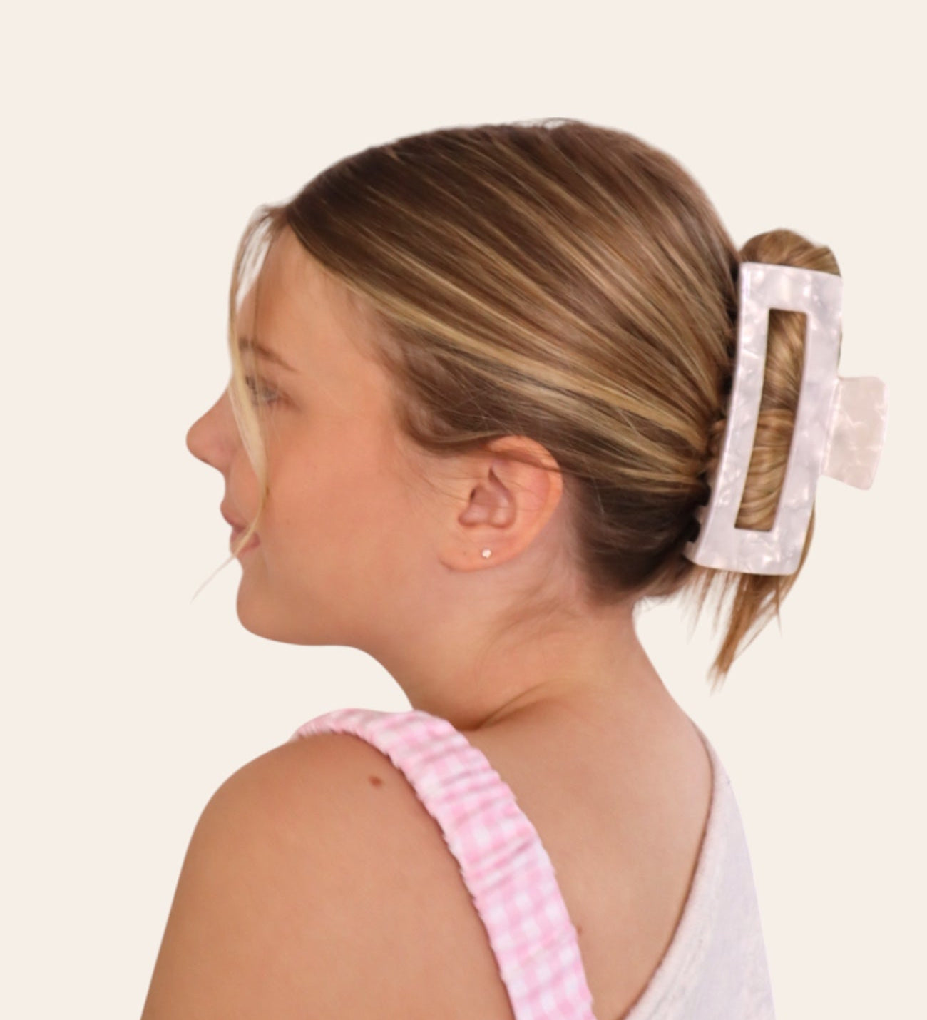 White Marbled Claw Clip - Large for teen girls – Shop The Headliner